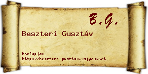 Beszteri Gusztáv névjegykártya